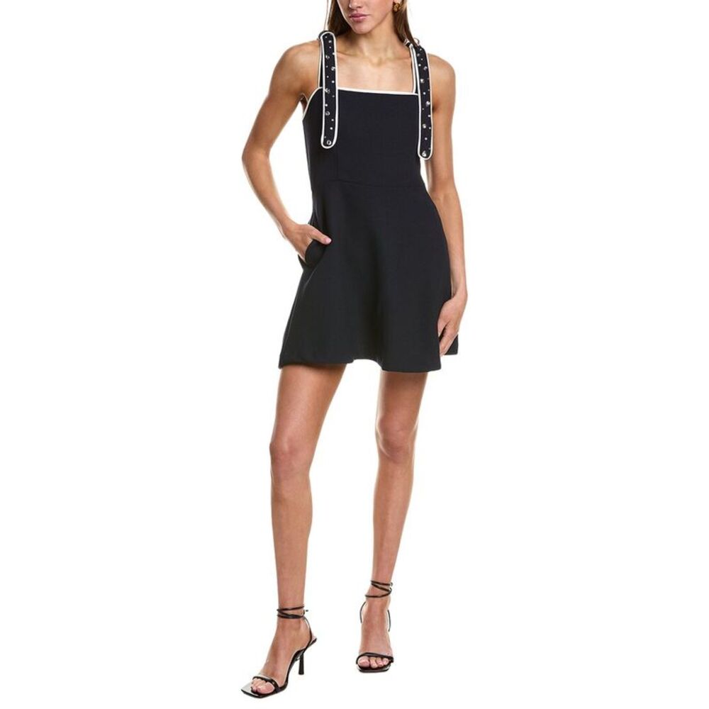 Endless Rose Womens Bead Embellished Strap Mini Dress, Navy